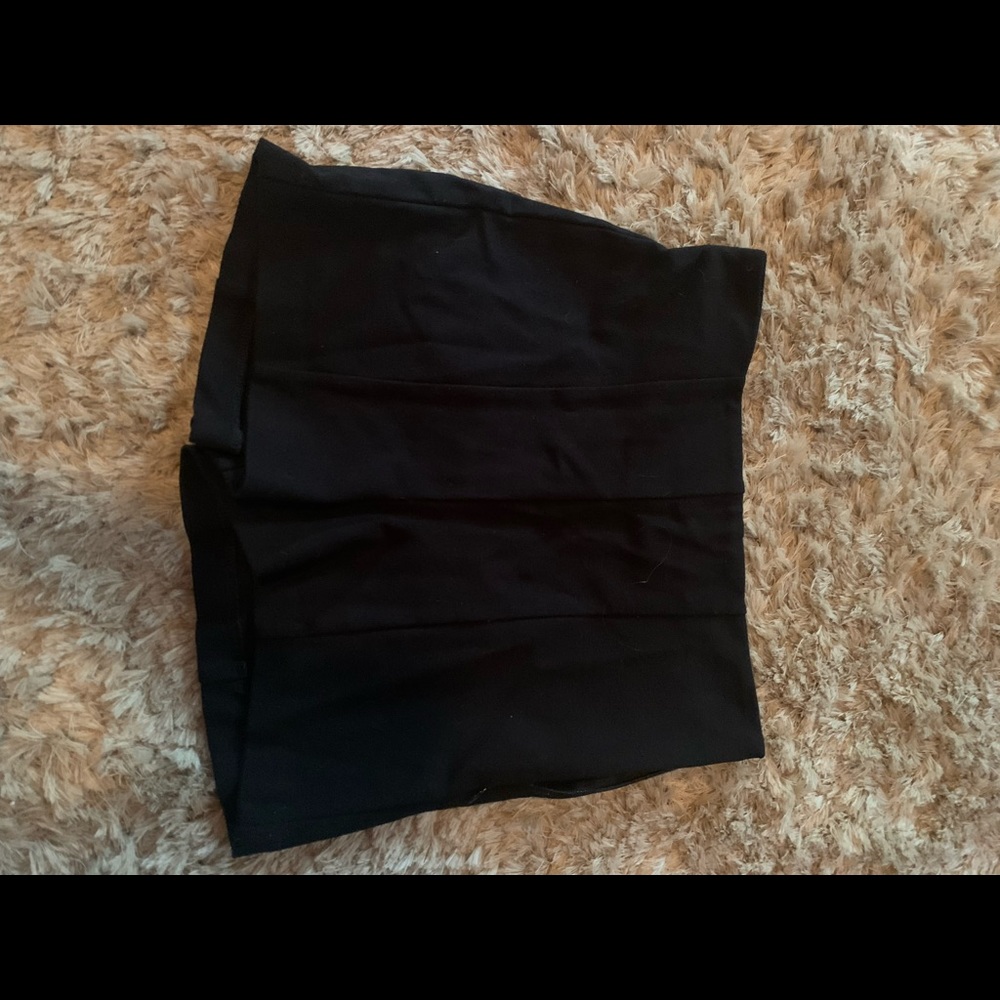 Black, stretchy, high waisted shorts